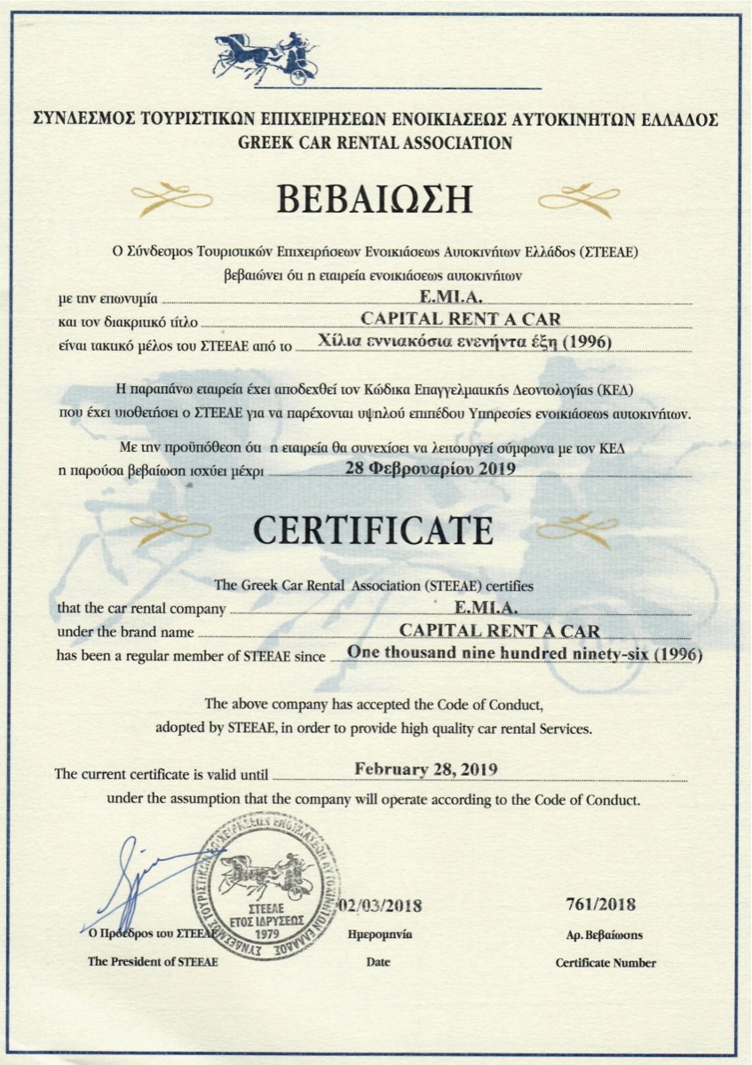 certificate